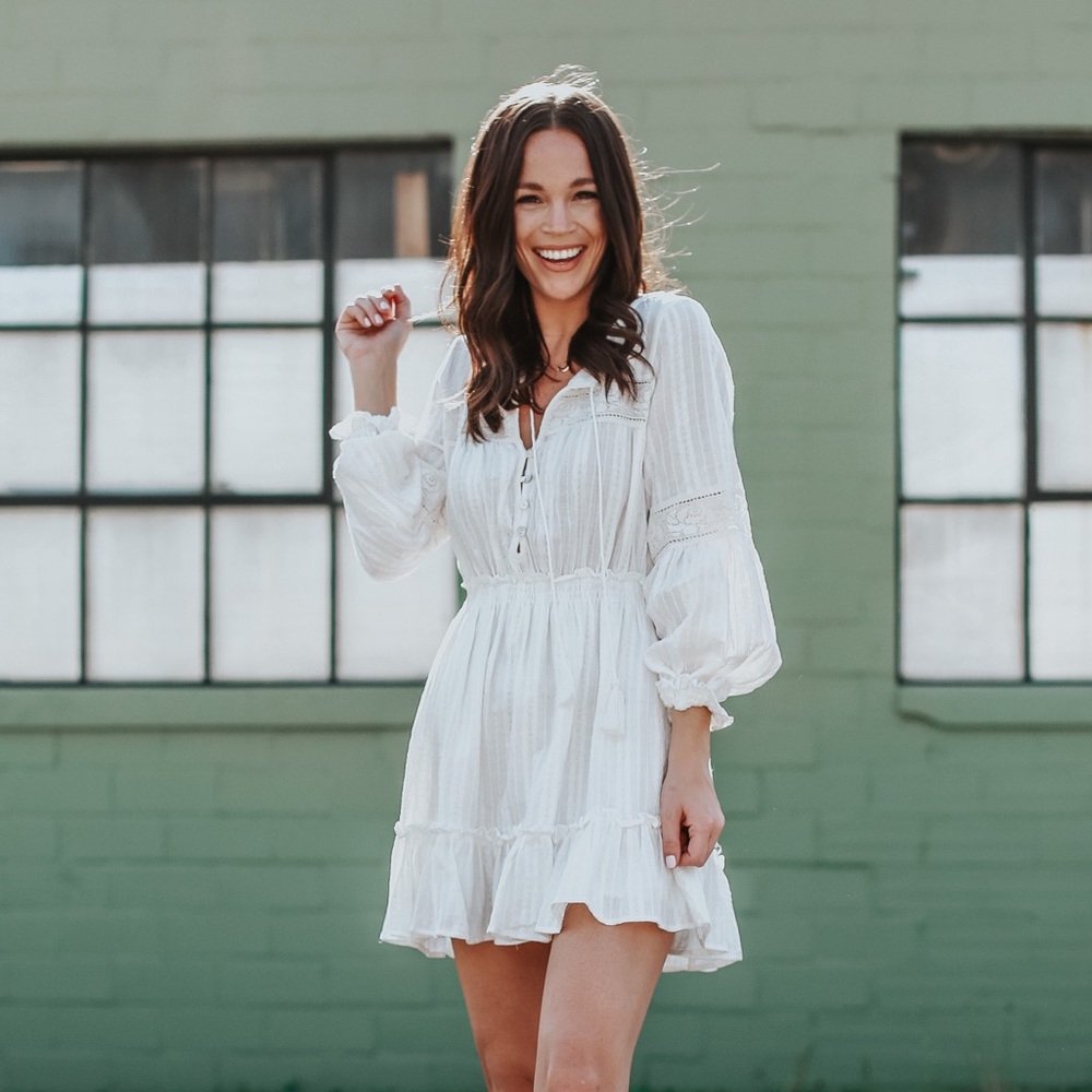 White linen summer dress
